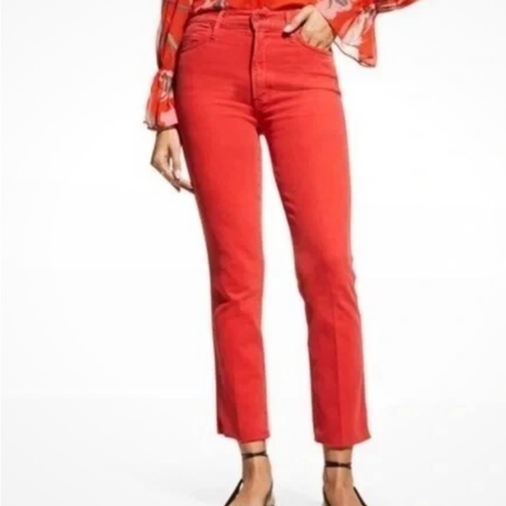 MOTHER High Waisted Rascal Ankle Fray in Chalk It Up New Year’s Res